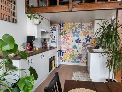 Cuisine ou kitchenette dans l'établissement Lyon:superbe canut duplex périmètre Unesco