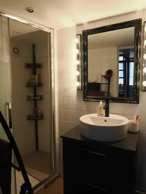 Salle de bains dans l'établissement Lyon:superbe canut duplex périmètre Unesco