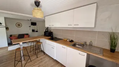 Cuisine ou kitchenette dans l'établissement studio des Castors
