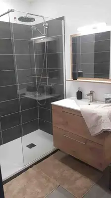 Salle de bains dans l'établissement Appartement cosy proche la Part Dieu