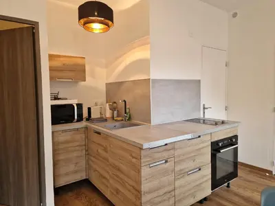 Cuisine ou kitchenette dans l'établissement l'Appart des Pierres Dorées
