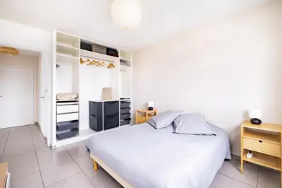 Un ou plusieurs lits dans un hébergement de l'établissement Appartement T2 neuf - Grande Terrasse de 25m2