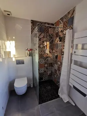 Salle de bains dans l'établissement Villa 8 personnes à proximité des bords de Saône