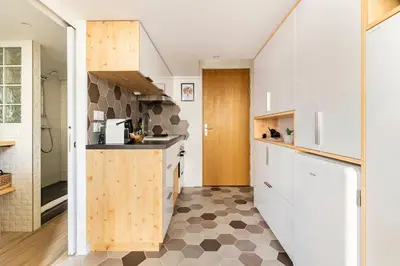 Cuisine ou kitchenette dans l'établissement Pentes de la Croix-Rousse Le Lyon d'or