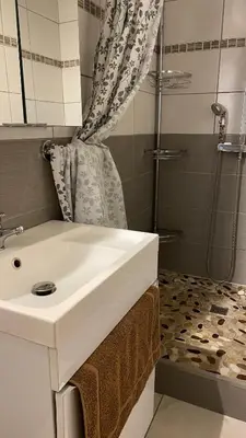 Salle de bains dans l'établissement Chez Sabine et Pascal