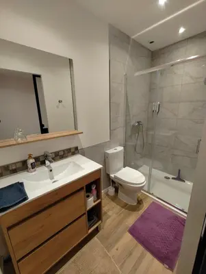 Salle de bains dans l'établissement Gîte des Pleiades