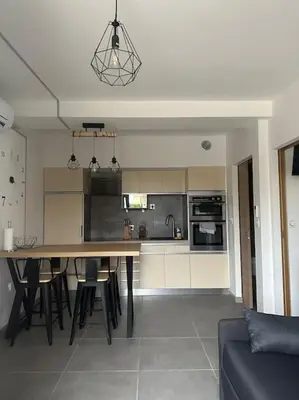 Cuisine ou kitchenette dans l'établissement Magnifique T2 Meyzieu neuf charme et élégance