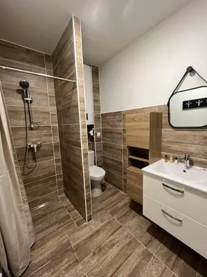 Salle de bains dans l'établissement Superbe appartement à 15 min de Lyon