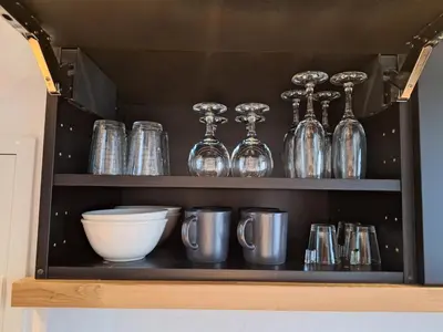 Cuisine ou kitchenette dans l'établissement Logement indépendant 