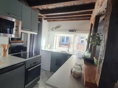 Cuisine ou kitchenette dans l'établissement Appartement cosy dans le centre historique
