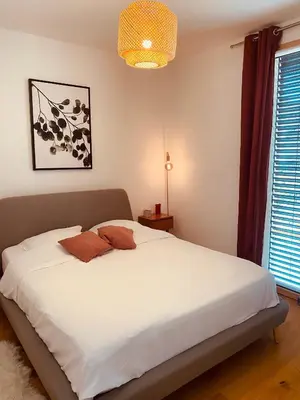 Un ou plusieurs lits dans un hébergement de l'établissement Appartement T3 Confluence