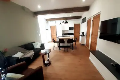 Télévision ou salle de divertissement dans l'établissement Classé 4 étoiles - Cybèle - Centre ville 2 Chambres, cour privative et Garage